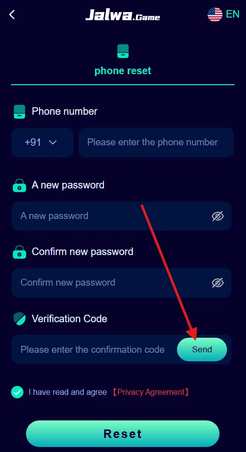 Click on Send button